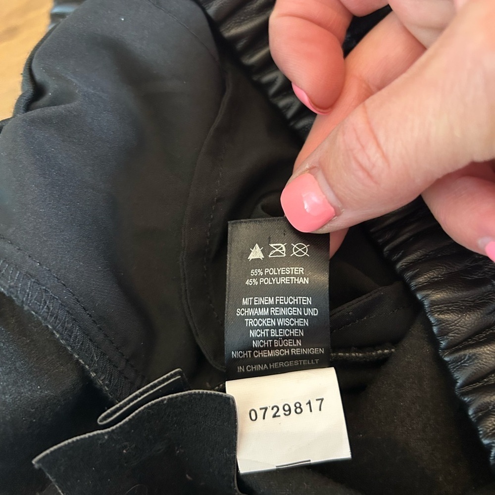 Womens Maison d’Amelie Black Faux Leather Joggers Size 12 Bikercore - Picture 7 of 13